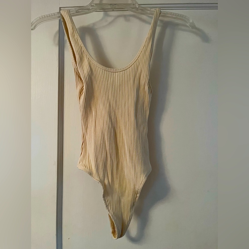 Women’s Cream Colored Bodysuit - like new - size XS